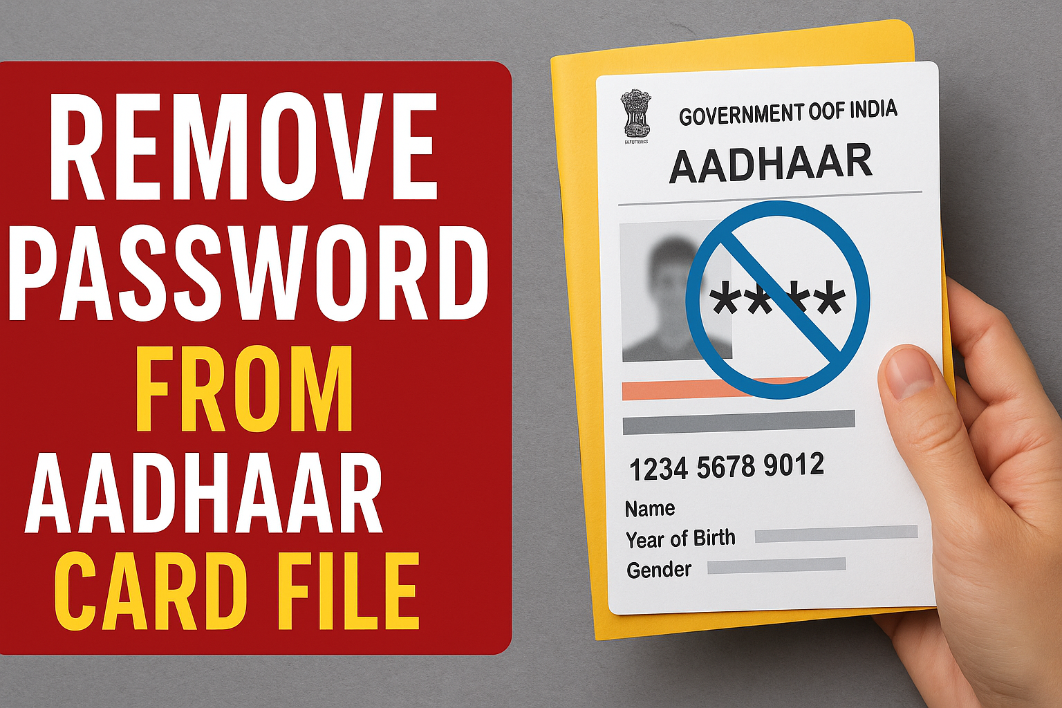 How to Permanently Remove Aadhar Card File Password (No Software)?