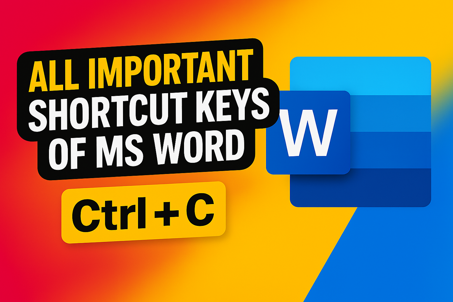 All Important Shortcut Keys Of MS Word.