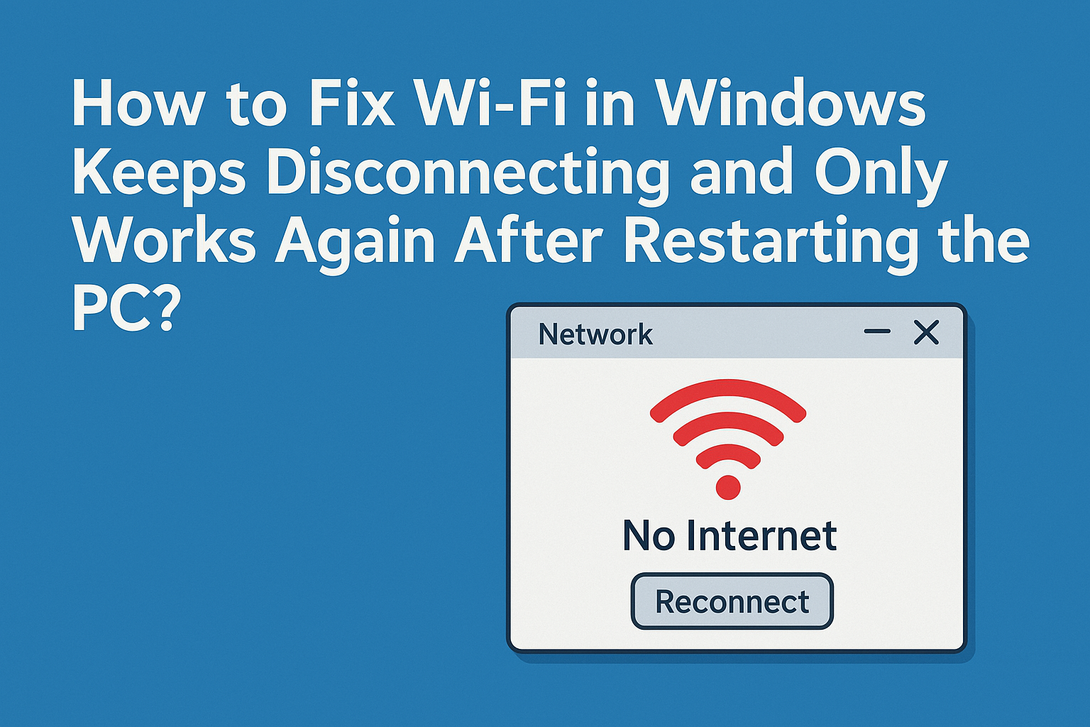 How to fix WiFi in Windows Keeps Disconnecting and only works again after Restarting the PC?
